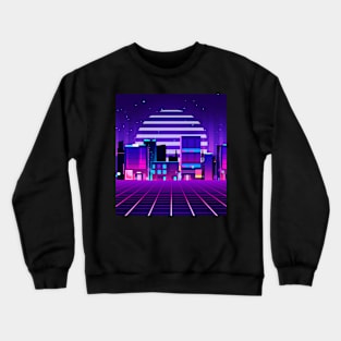 Futuristic Neon City Synthwave Crewneck Sweatshirt